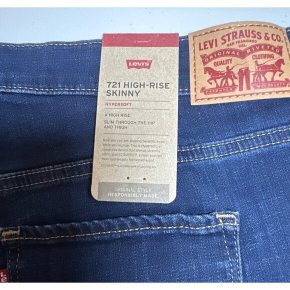 Levi's Women's 721 High-Rise Skinny Jean (Size 22W-30) Blue Story - Picture 9 of 12